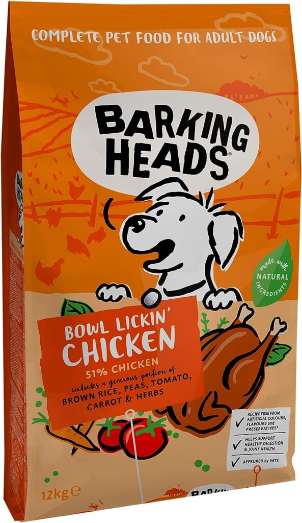 Barking Heads Dry Dog Food - Bowl Lickin Chicken 12kg - 100% Natural Chicken - Good for Healthy Digestion  Joint Health
