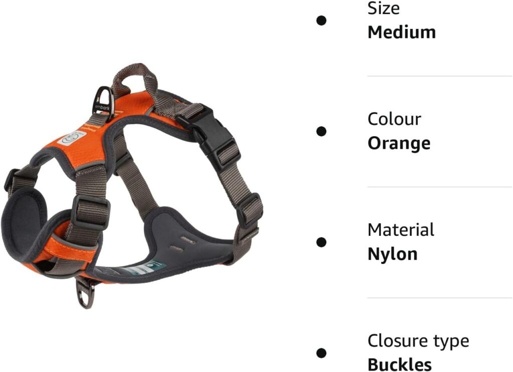 Embark Pets Adventure Dog Harness, No Pull Dog Harness with 2 Leash Clips, Dog Harness Medium Anti Pull Dog Harness Front  Back with Control Handle, Adjustable, Soft  Padded |Puppy Har