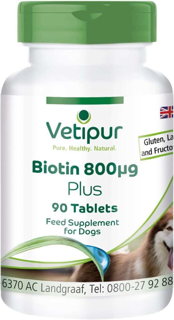 Fairvital | Vetipur Biotin 800µg with vital substances, feed supplement for dogs, 90 tablets