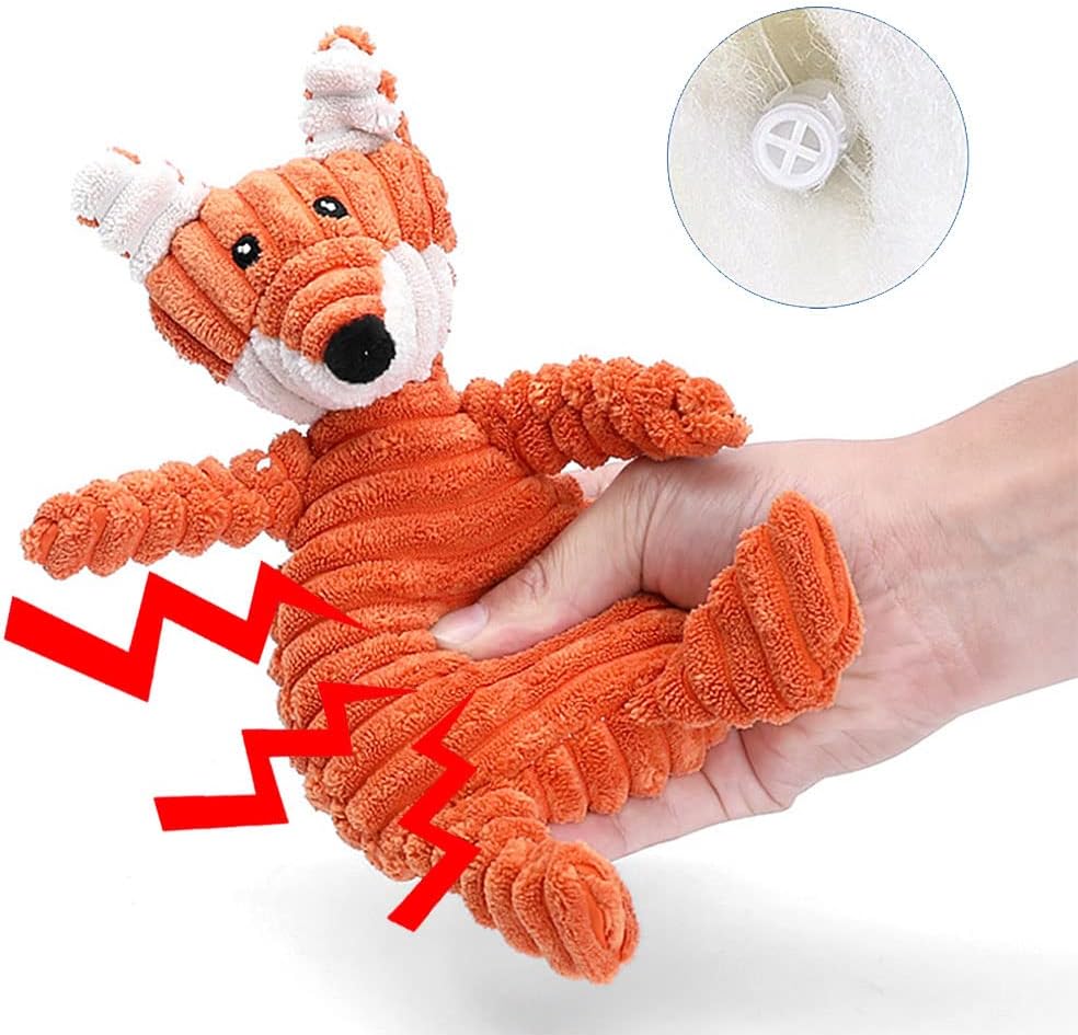Fox Soft Dog Toys for Small Dogs Squeaky Dog Toys Plush Puppy Toy