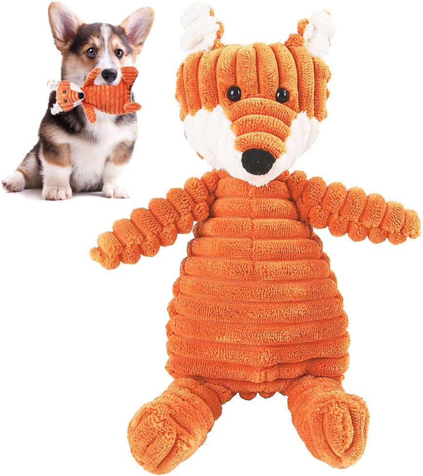 Fox Soft Dog Toys for Small Dogs Squeaky Dog Toys Plush Puppy Toy