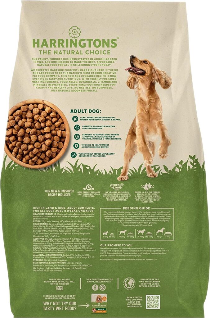 Harringtons Complete Dry Dog Food Lamb  Rice 15kg - Made with All Natural Ingredients