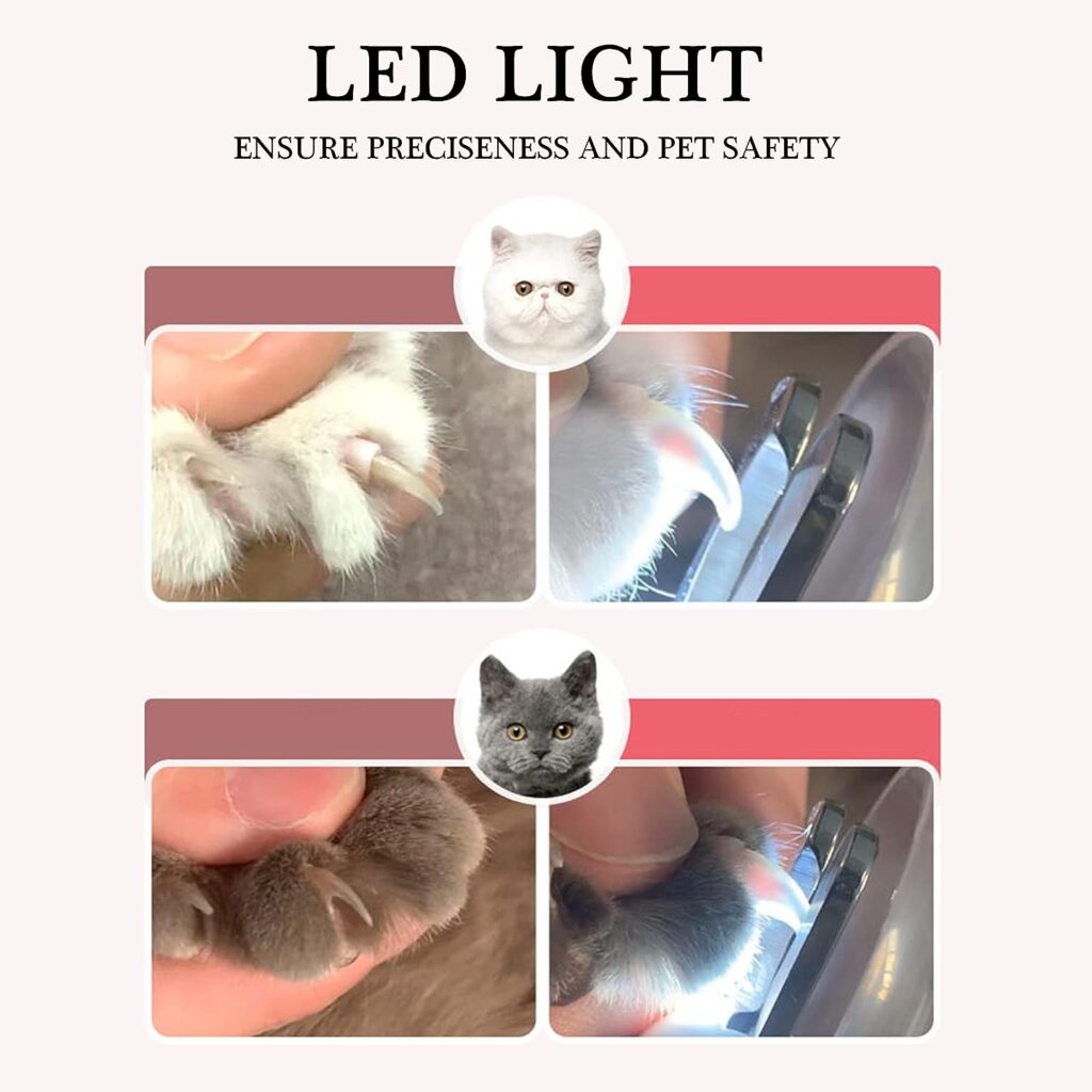Kaket Dog Nail Clippers, Cat Nail Clippers, Pet Nail Clippers with Light, LED Light Pet Nail Clipper and Trimmers, Anti Cutting Blood Line Pet Nail Clipper.