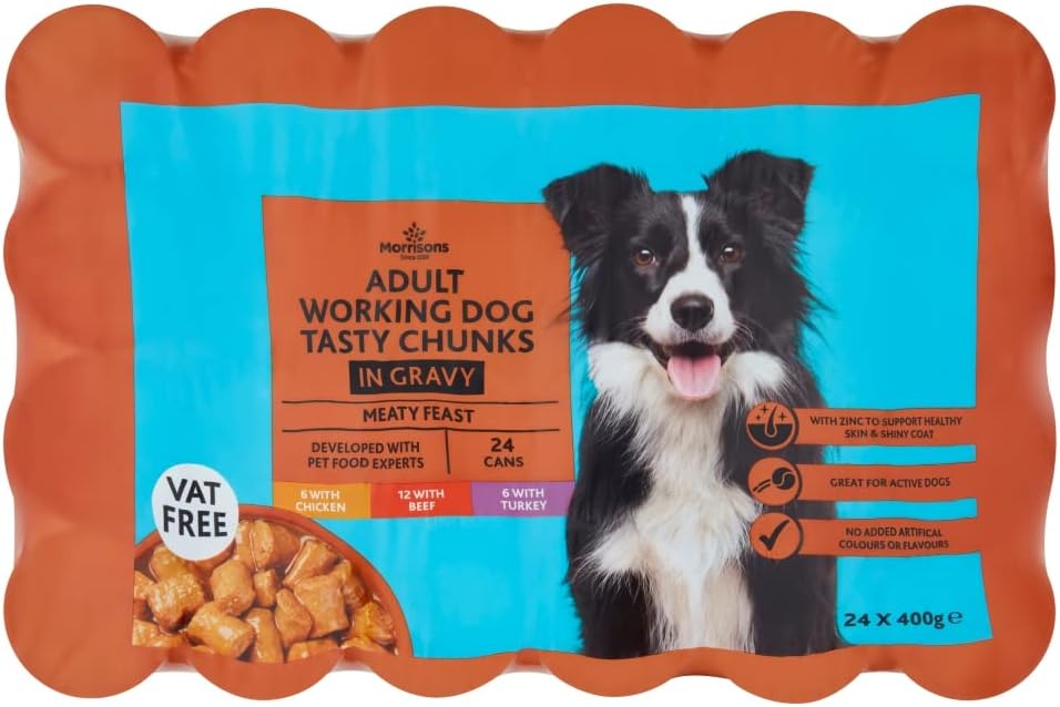 Morrisons Worker Dog Food Meat Chunks In Gravy 24 x 400 g