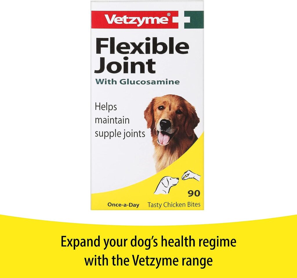 Vetzyme | High Strength Flexible Joint Supplements for Senior Dogs | Hip  Joint Care Tablets | Tasty Chicken Treats with Glucosamine  Omega 3 (30 Tablets)