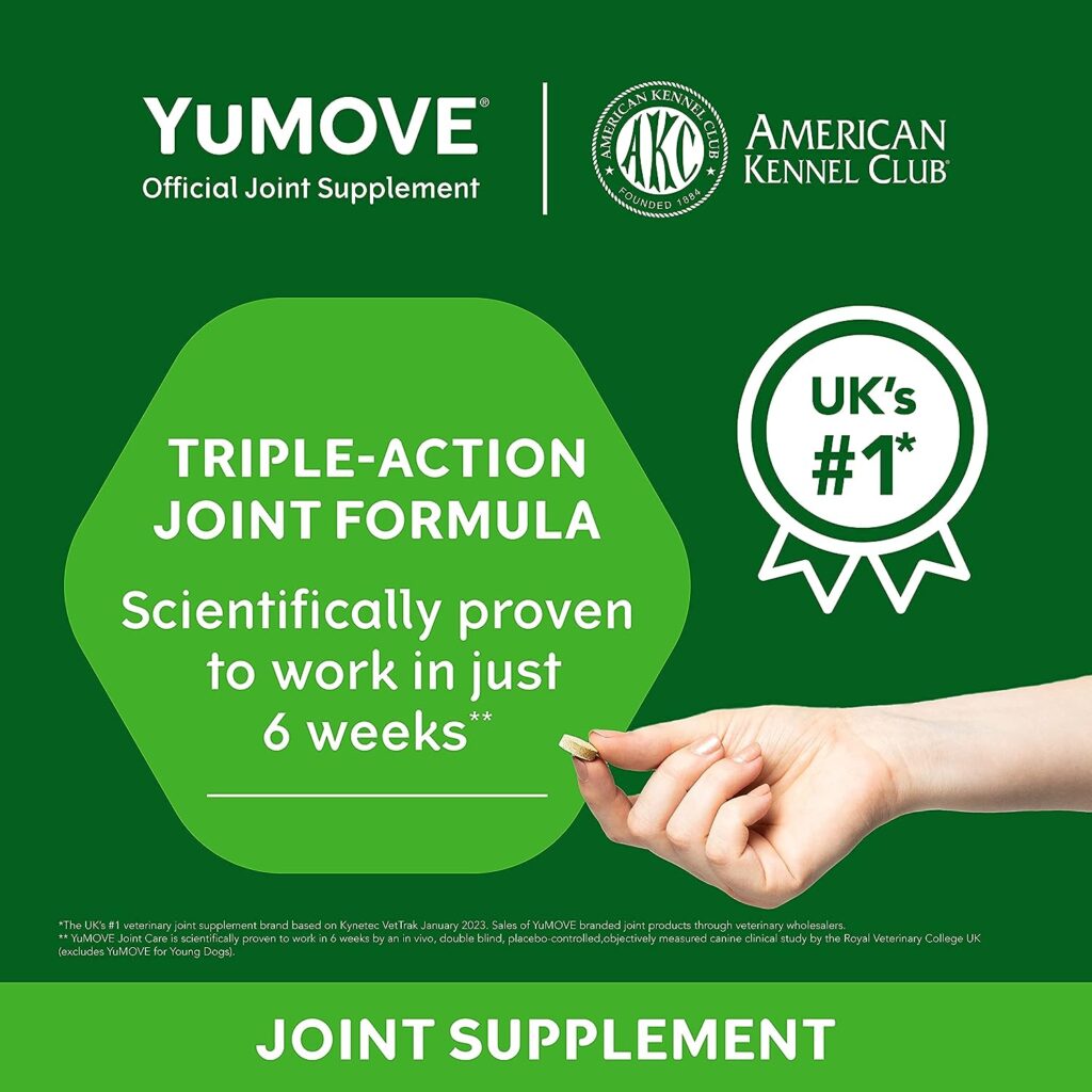 YuMOVE Senior Dog | High Strength Joint Supplement for Older, Stiff Dogs with Glucosamine, Chondroitin, Green Lipped Mussel | Aged 9+ | 120 Tablets,Package may vary