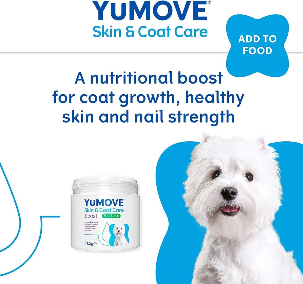 YuMOVE Skin  Coat Care Boost | Previously YuDERM Boost | Nutritional Supplement for Dogs Coat, Skin and Nails | 180 scoops | Packaging may vary