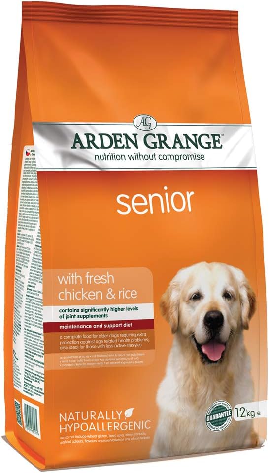 Arden Grange Senior Dry Dog Food with Fresh Chicken and Rice, 12 kg