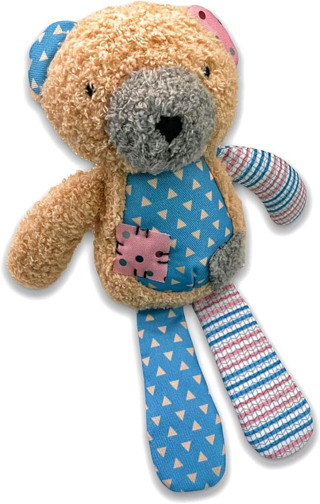 Belcka- Teddy Bear Dog Toy with Squeaker - Durable Plush Dog Toys for Small to Medium Dogs - Puppy Soft Toy from 8 Weeks with Crinkle Paper- Dog Birthday Present
