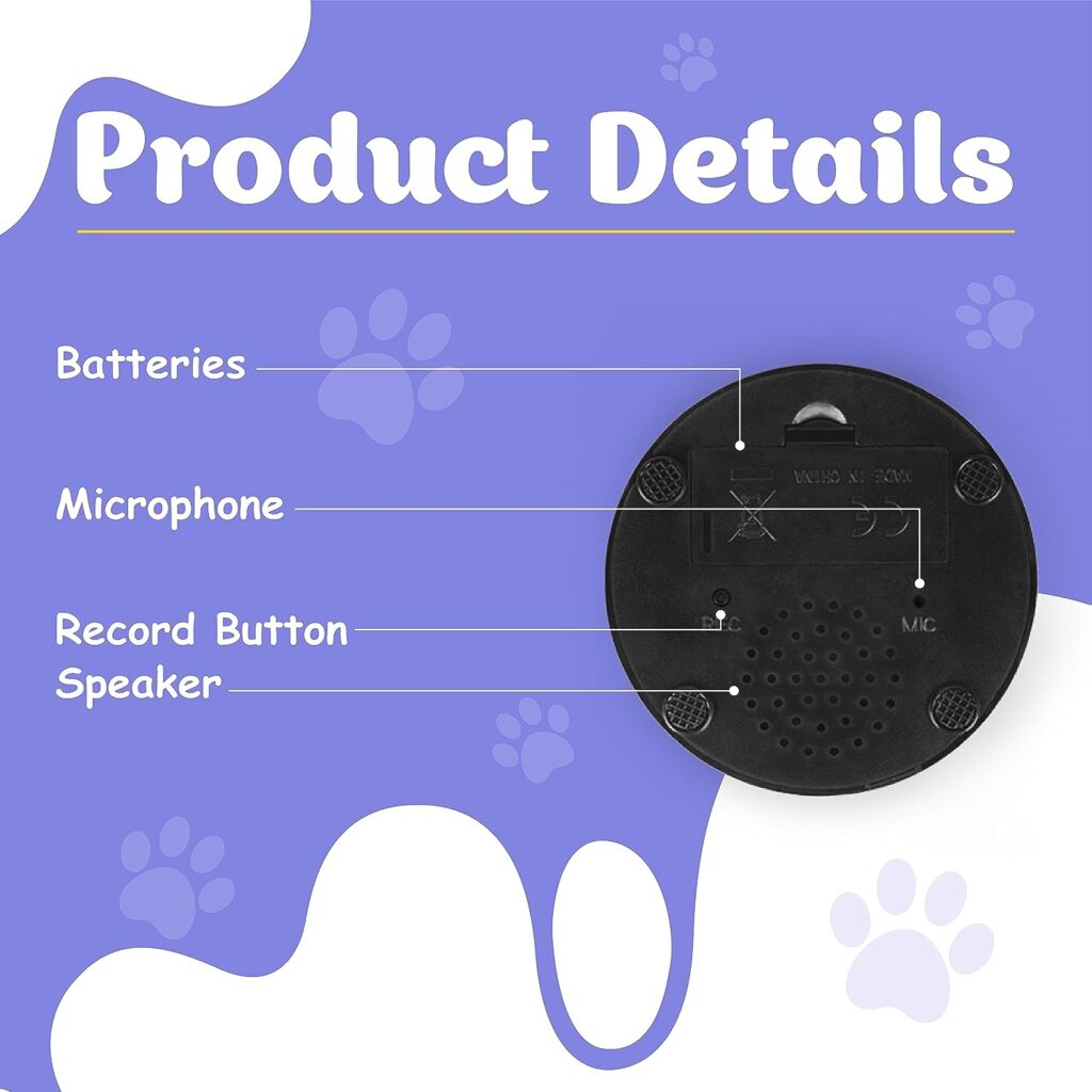 Dog Buttons for Voice Record and Communication with Buzzer 30 Second Clear Recording  Playback | Dog Talking Buttons | Dog training buttons | Recordable Button | Dog Buttons Talk Training | Pack of 4