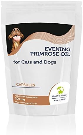 Evening Primrose Oil 500mg for Cats and Dogs Pets 120 Capsules Health Food Nutrition Supplements HEALTHY MOOD