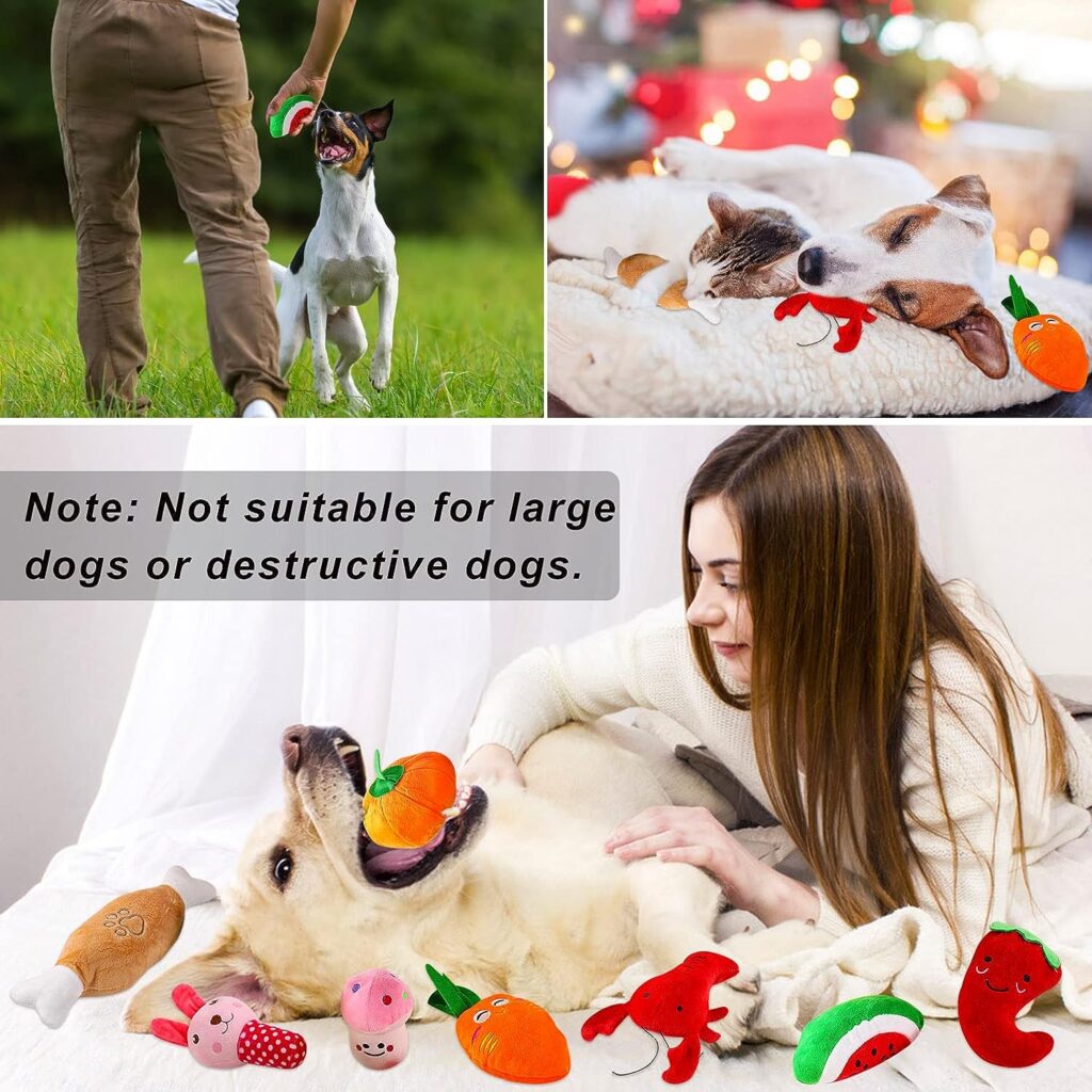 Glaublieb 10 PCS Squeak Toys for Dog, Cute Soft Interactive Plush Dog Toys for Small and Medium Dogs to Alleviate Boredom, Up to 12 kg