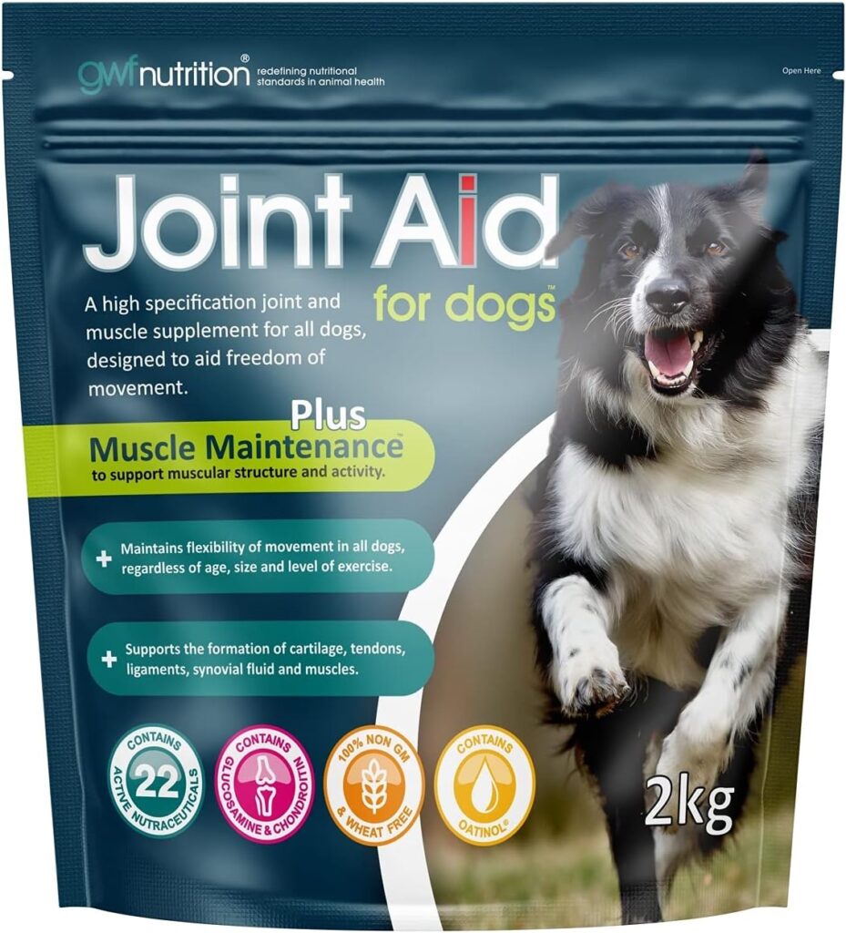 GWF Nutrition Joint Aid for Dogs Hip  Joint Supplement for Dogs to Support Active and Ageing Joints and Muscles All Ages and Breeds 2 kg Pouch
