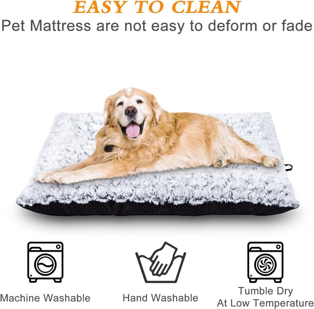 JOEJOY Dog Beds Medium Washable Dog Crate Mattress Comfortable Dog Cushion Warm Dog Mattress with Anti-Slip Bottom Collapsible Dog Crate Bed Pad Blanket Dog Cats Kennel (29x21inchs)