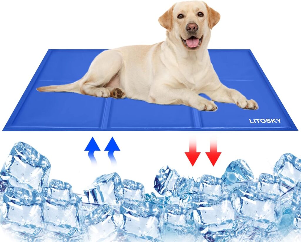 LITOSKY Dog Cooling Mat Large, Pet Self Cooling Mat Non-Toxic Gel, Pressure Activated Dog Cool Mat Pad, Pets Sleeping Bed Cooling Mat for Dogs Cats Puppy in Hot Summer, Waterproof 90 x 50cm