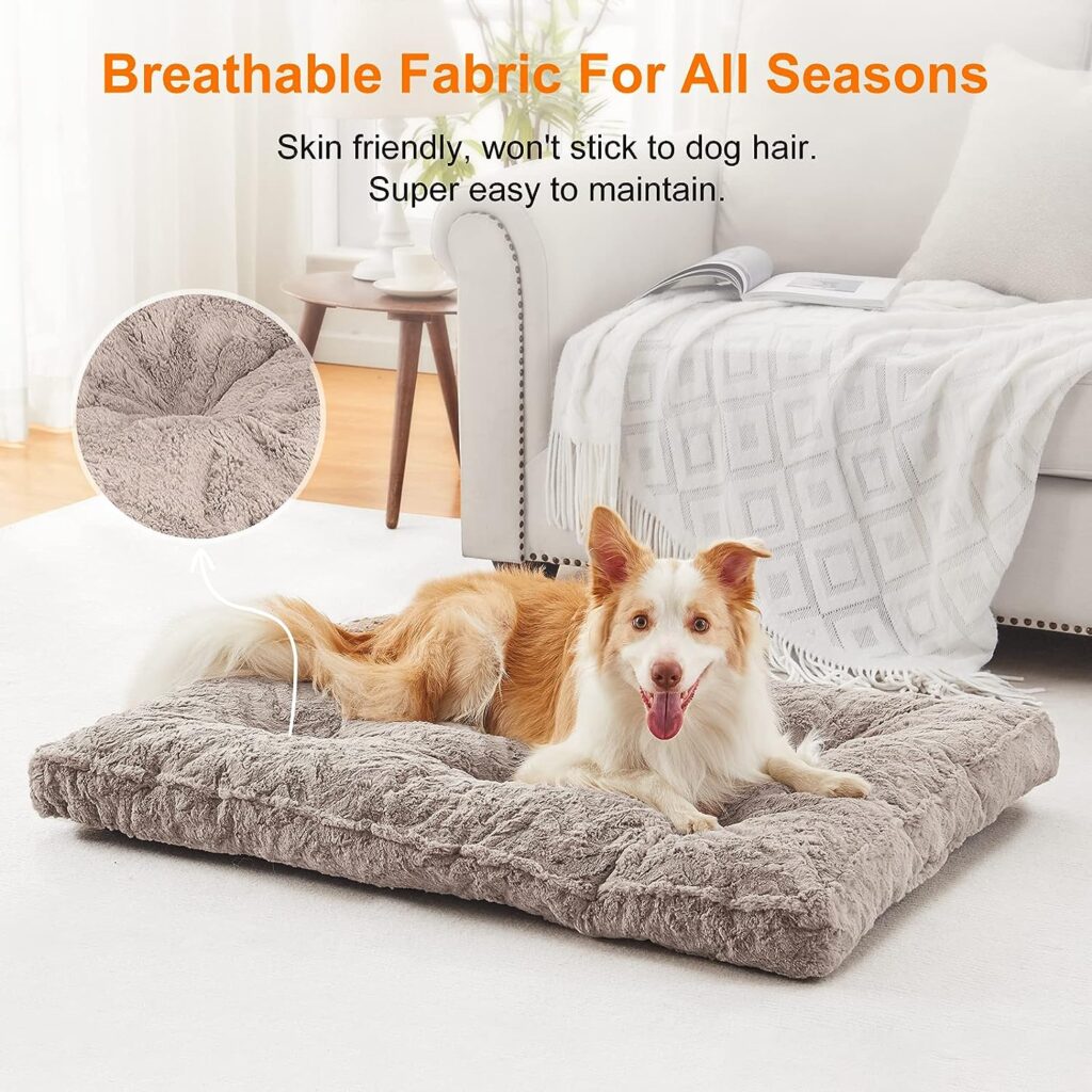 MIXJOY Large Dog Bed Washable, Waterproof Dog Mat Mattress and Dog Cushions, Dog Crate Mattress for Large Dog, 88x61x11cm