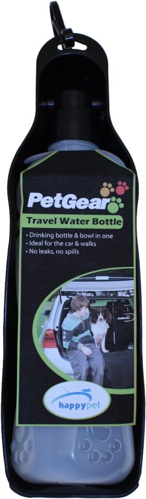 PetGear Travel Water Bottle for Dogs,Black,(pack of 1) 26 x 8 x 6 cm; 49.9 Grams