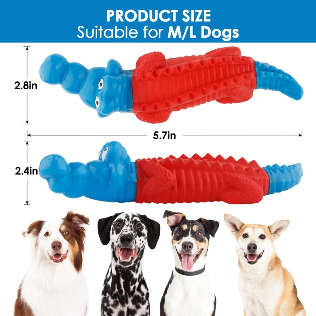 petizer Dog Toys for Aggressive Chewers, Non Squeak Dog Chew Toys, Interactive Dog Toys, Dog Teething Toys Made with Nylon and Rubber for Small/Medium/Large Dogs