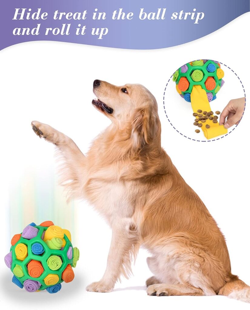 SIMSPEAR Snuffle Ball for Dogs, Dog Treat Ball Snuffle Interactive Treat Toys, Snuffle Toys for Pets Dog Puzzle Toy for Small Medium Dogs Intellectual Training Toy Dog Slow Feeding Toys