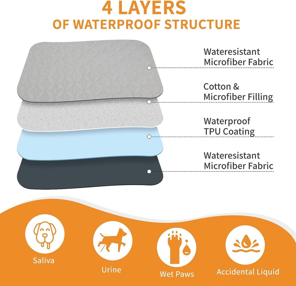 PICK FOR LIFE Waterproof Dog Blanket For Bed, 97×190cm Dog Blankets Washable Soft Reversible Puppy Blankets Anti Scratches Dirty for Bed Sofa Furniture (Light/Dark Grey)