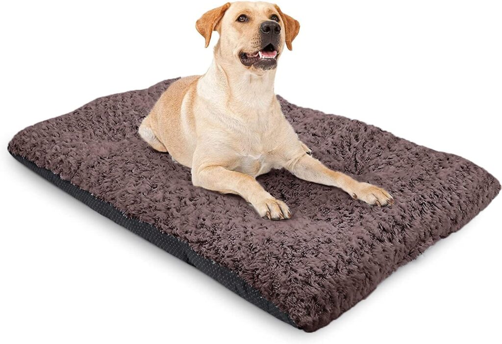 Rehmat Collection XL Large Dog Bed Mattress Cushion Mat, Super Soft Durable Plush Fabric, Anti Slip Backing, Easy to Clean Machine Washable Zip Cover, (Large (100cm x 70cm), Black)
