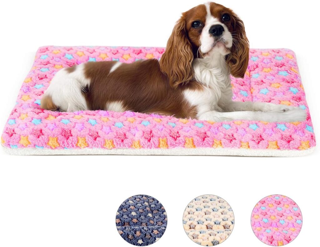 MORA PETS Dog Bed Crate Mattress for Small Dogs Cats Washable Crate Mat for 24 inch Cage UK Soft Flat Pet Cushion Bedding Blanket for Kitten Cats Puppy Dogs 60x46 cm